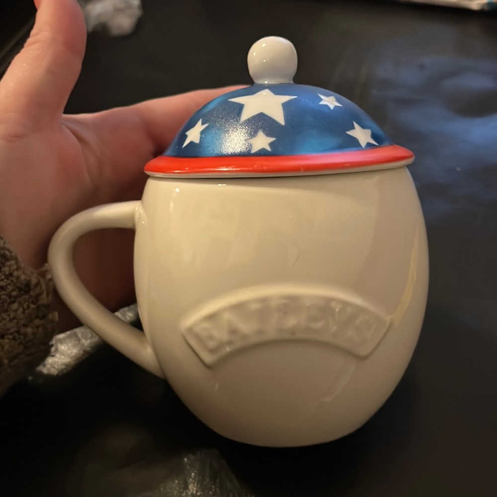 Baileys coffee mug with patriotic topper